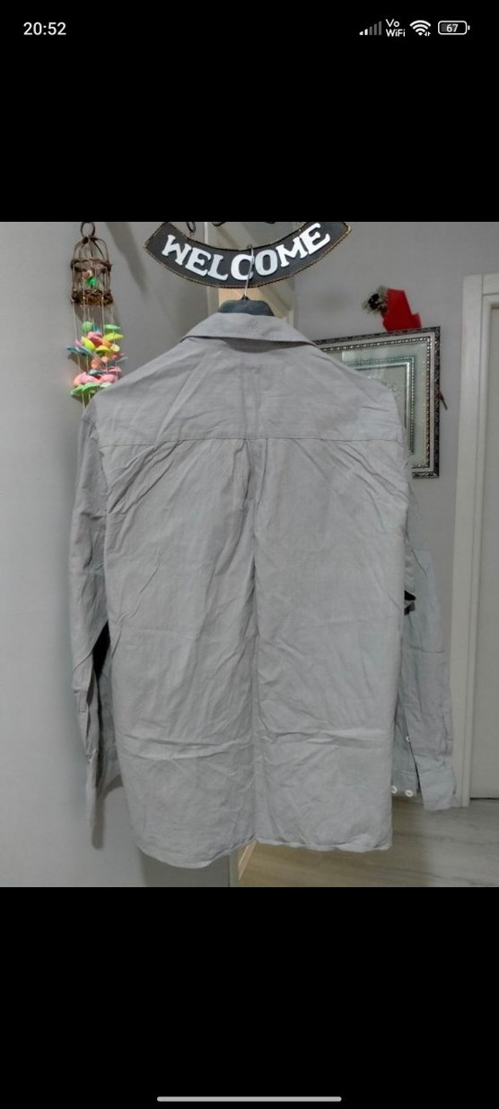 Xint marka 
Gri Keten Erkek Gömlek Uzun Kollu - Görsel 3