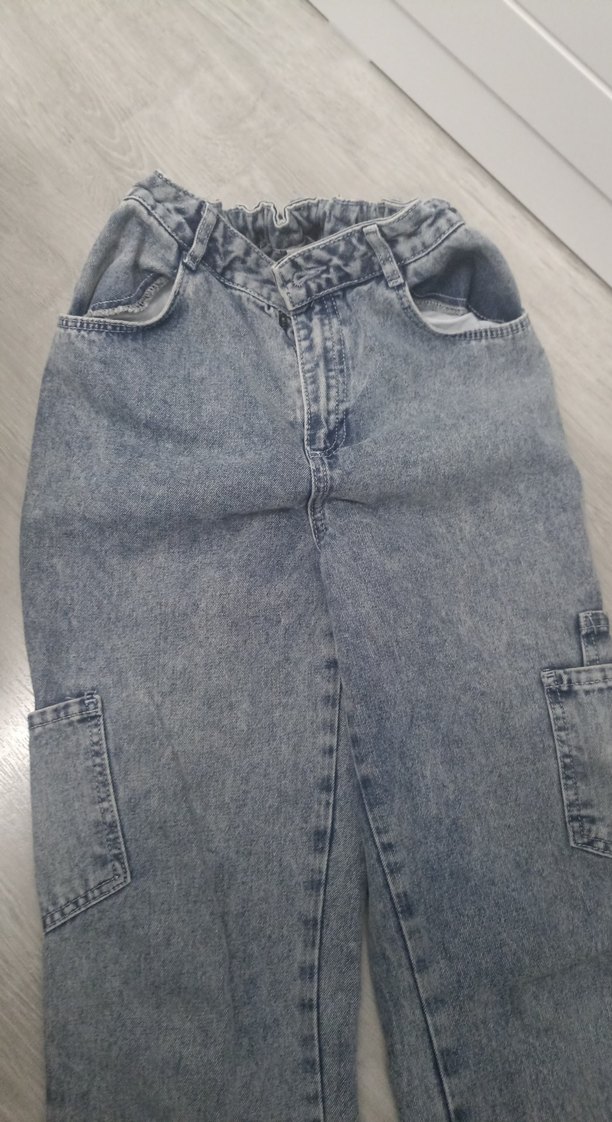 12,13 yas Gri Bol Kesim Denim Pantolon - Görsel 2
