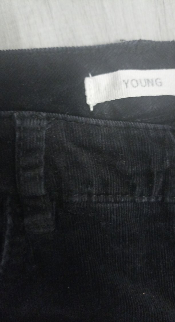 10 yaş kadife kumaş Siyah Skinny Pantolon - Görsel 2