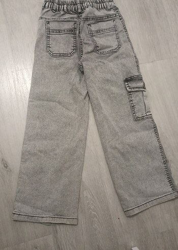 8 9 yas Gri kız cocukBol Kesim Denim Midi Jean - Görsel 2