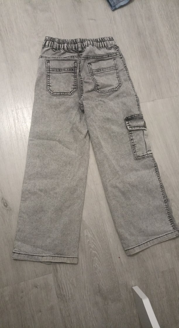 8 9 yas Gri kız cocukBol Kesim Denim Midi Jean - Görsel 2