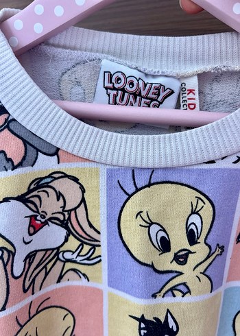 Renkli Looney Tunes Baskılı Kız Sweatshirt - Görsel 4
