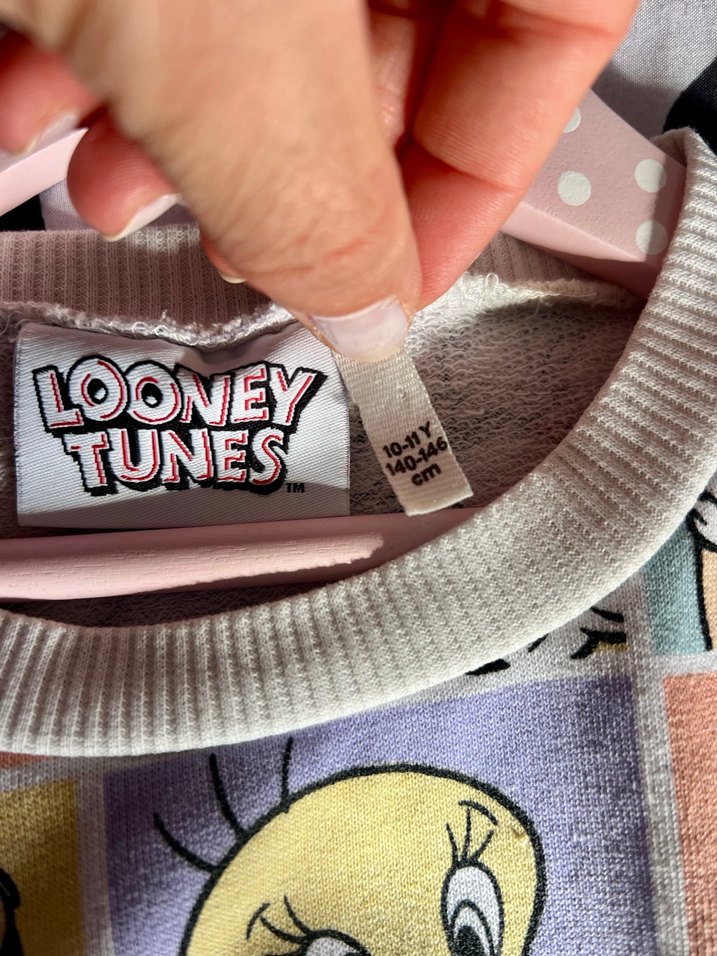 Renkli Looney Tunes Baskılı Kız Sweatshirt - Görsel 5