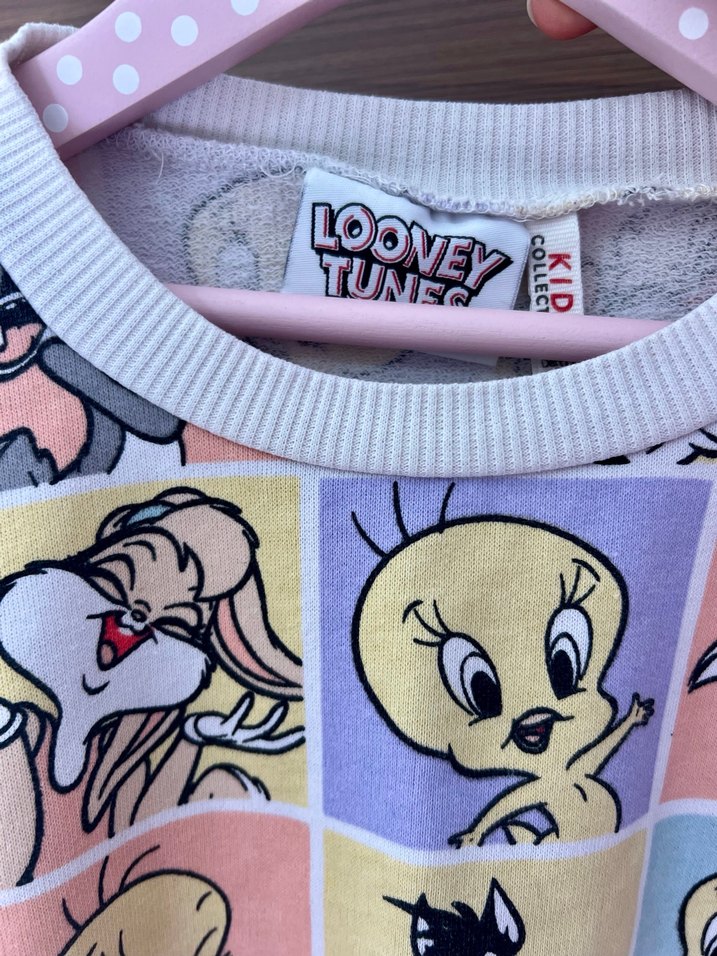 Renkli Looney Tunes Baskılı Kız Sweatshirt - Görsel 4