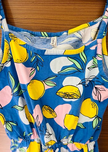 DeFacto 10-11 yaş Kız Çocuk Renkli Bohem Desenli Tulum - Görsel 2