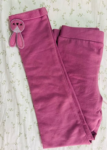 134cm/9 yaş Pembe Kız Çocuk Pamuklu Tayt - Timi - Görsel 5