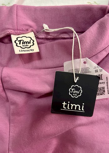 134cm/9 yaş Pembe Kız Çocuk Pamuklu Tayt - Timi - Görsel 2