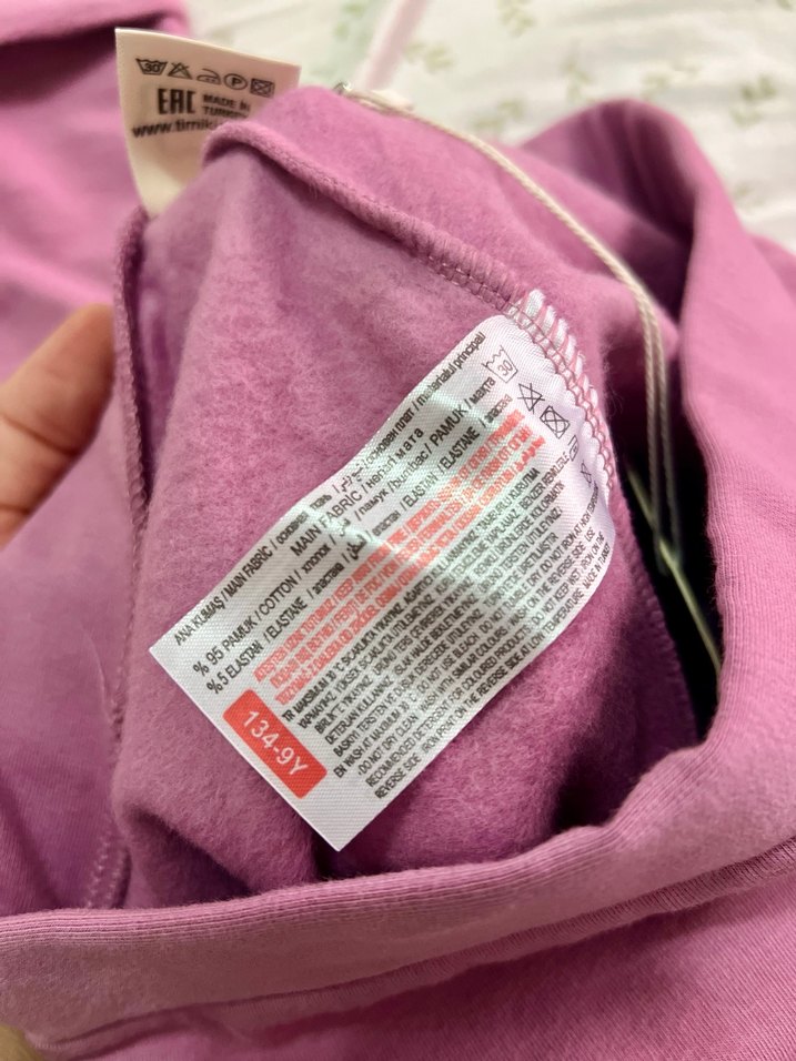 134cm/9 yaş Pembe Kız Çocuk Pamuklu Tayt - Timi - Görsel 3