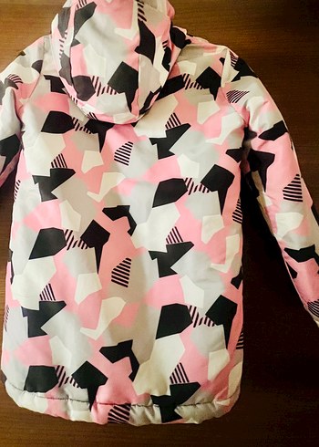 Kız Çocuk Pembe Kamuflaj Desenli Mont - Görsel 4