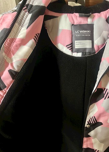 Kız Çocuk Pembe Kamuflaj Desenli Mont - Görsel 7