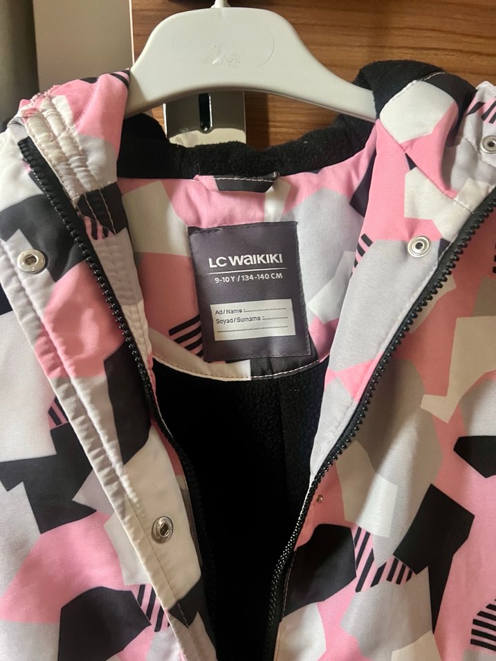 Kız Çocuk Pembe Kamuflaj Desenli Mont - Görsel 5