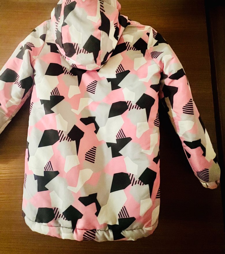 Kız Çocuk Pembe Kamuflaj Desenli Mont - Görsel 4