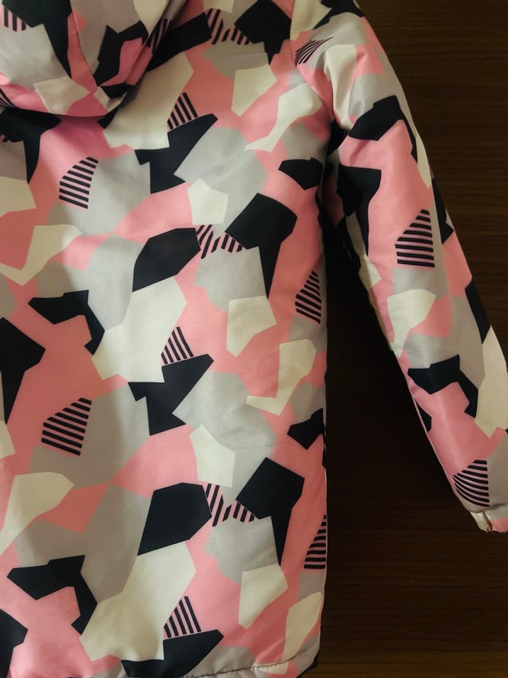 Kız Çocuk Pembe Kamuflaj Desenli Mont - Görsel 2