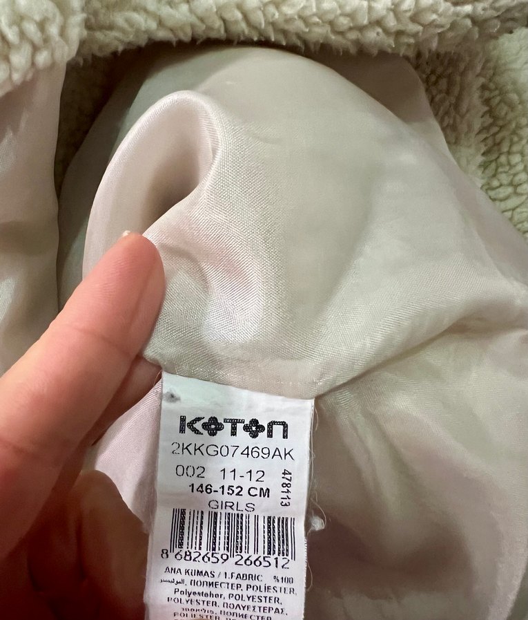 KOTON KİDS 11-12 yaş Kız Çocuk Düğmeli Kaban - Görsel 5