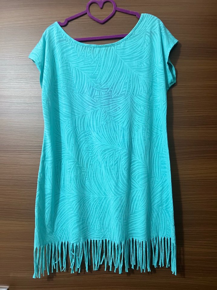 LCW Püsküllü Turkuaz Bohem Plaj Elbisesi - Görsel 2