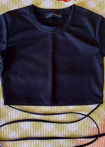 Kadın Siyah Crop Top, İnce Askılı, Dar Kesim