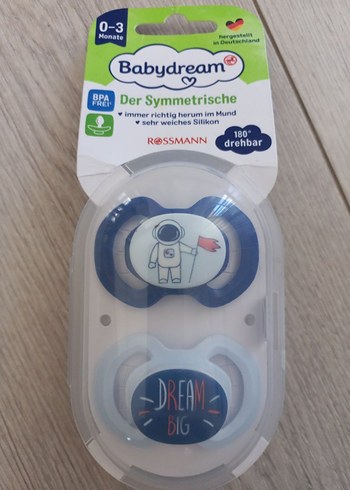 Babydream Simetrik Döner Emzik 0-3 Ay Mavi
