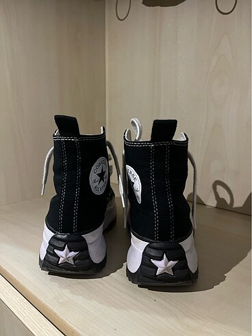38 Beden Converse Run Star Hike Unisex Siyah Platform Ayakkabı