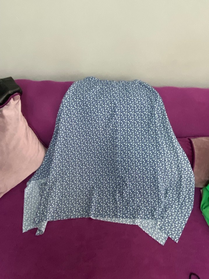 Mavi Rahat Kesim Midi Etek - Görsel 3