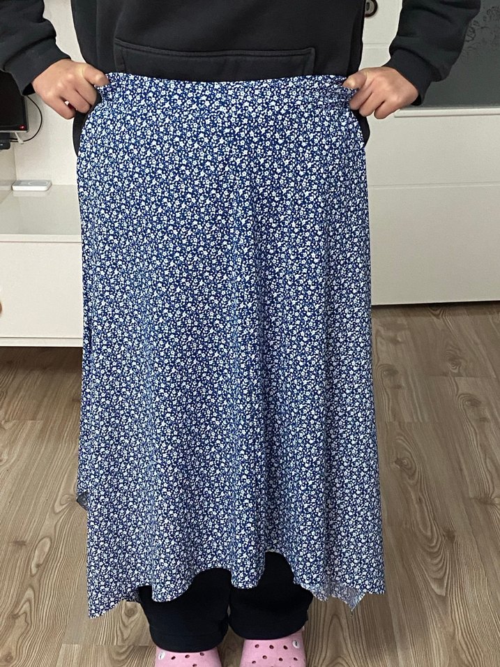 Mavi Rahat Kesim Midi Etek - Görsel 2