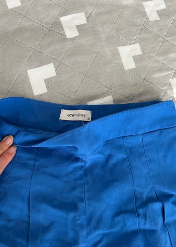 38 Beden mavi Renk LCW Vision Kadın Yüksek Bel Mavi Mini Şort