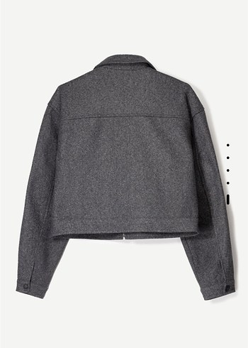 Bershka Gri Fermuarlı Kısa Kadın Ceket