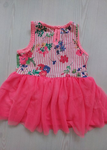 9-12 Ay Beden pembe Renk Kız Çocuk Pembe Tütü Elbise