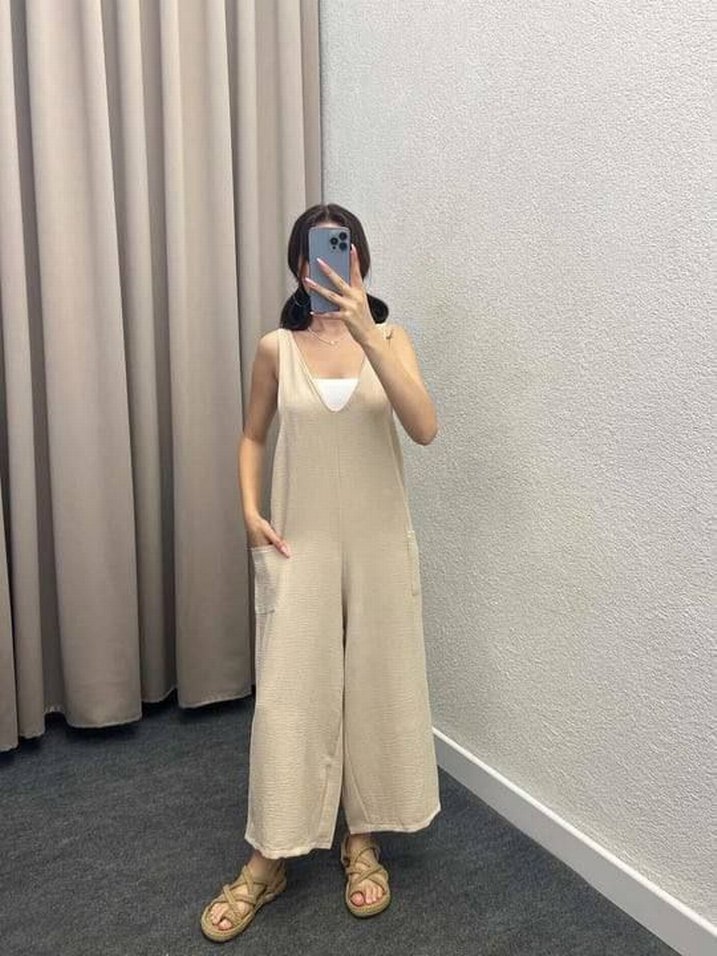 Bej Salaş Kadın Tulum - Görsel 3