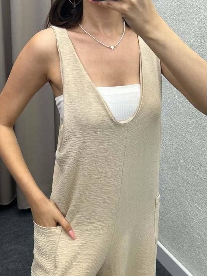 Bej Salaş Kadın Tulum - Görsel 2