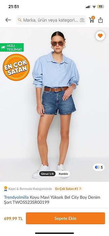 Trendyolmilla Denim Şort
