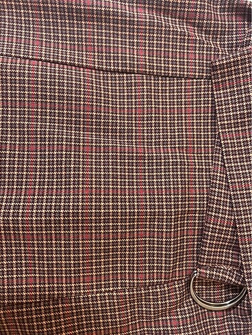 l Beden bordo Renk PULL&BEAR mini ekoseli elbise????
