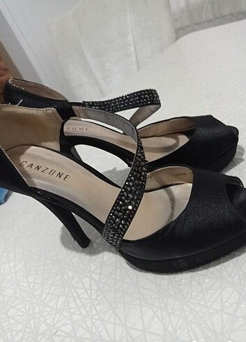38 Beden siyah Renk Bayan Platform Topuklu Abiye Ayakkabı