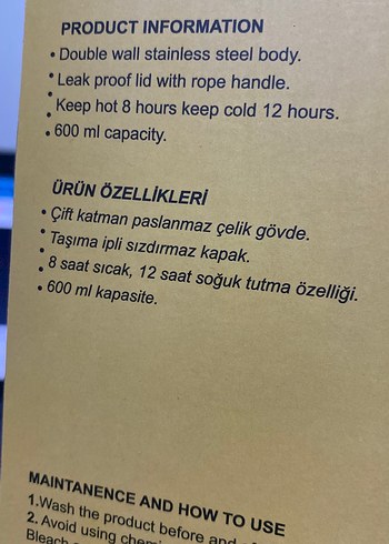 Renkli 600ml Termos A21547TN - Görsel 5