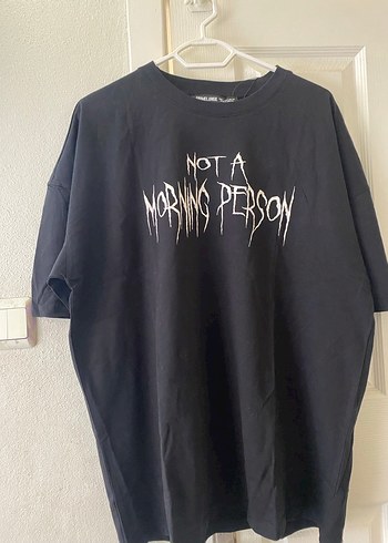 Siyah Oversize Baskılı t shirt - Görsel 2