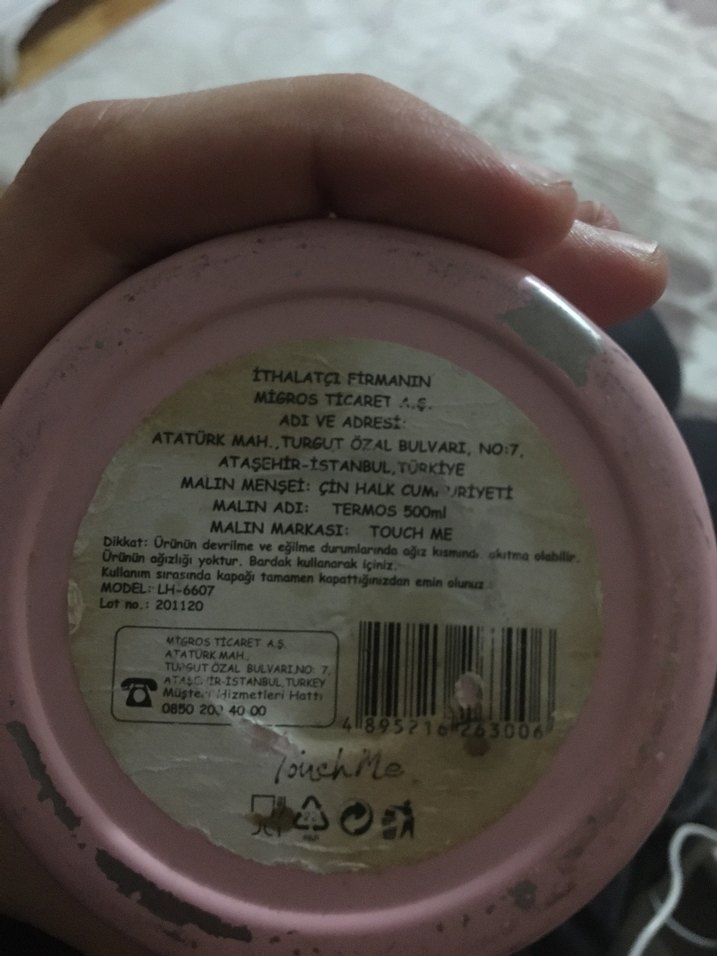 Pastel Pembe Touch Me Termos - Görsel 2