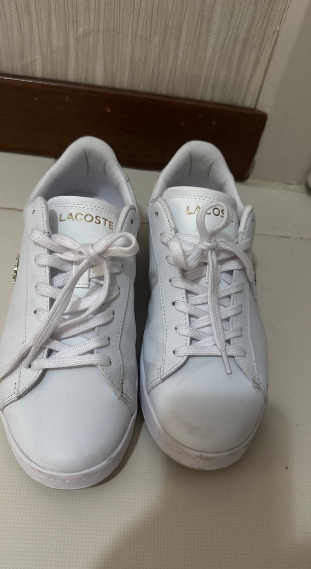 Beyaz Lacoste Bağcıklı Kadın Spor Ayakkabı - Görsel 2