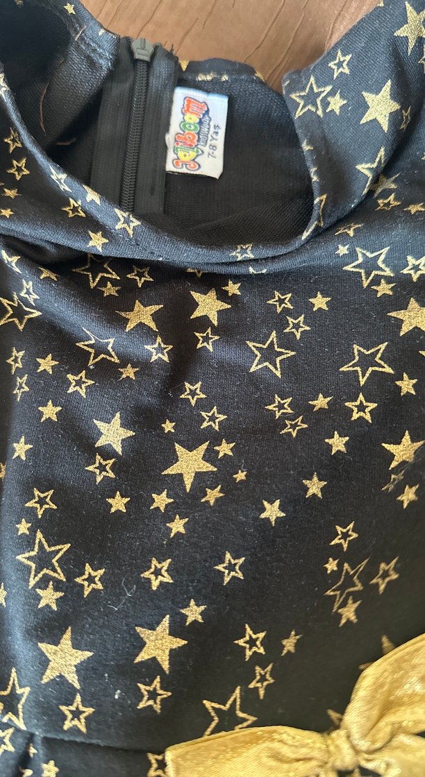 Kız Çocuk Altın Yıldızlı Elbise - Görsel 3