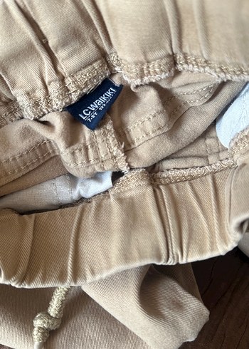 Bej Erkek Keten Rahat Kesim okul pantolonu - Görsel 2