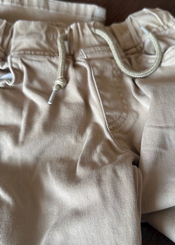 Bej Erkek Keten Rahat Kesim okul pantolonu - Görsel 3