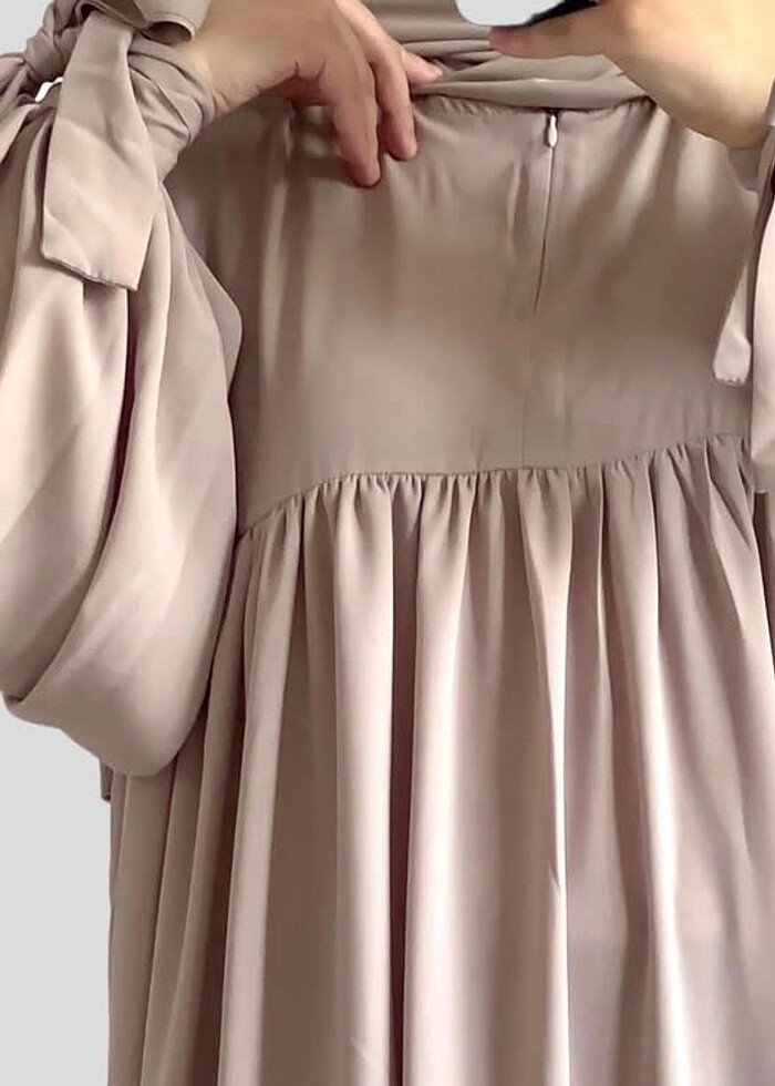 Sıfır elbise sufle bej rengi - Görsel 2