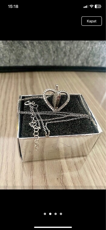 Gümüş 925ayar çift yönlü kolye - Görsel 2