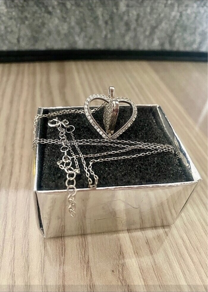 Gümüş 925ayar çift yönlü kolye - Görsel 2