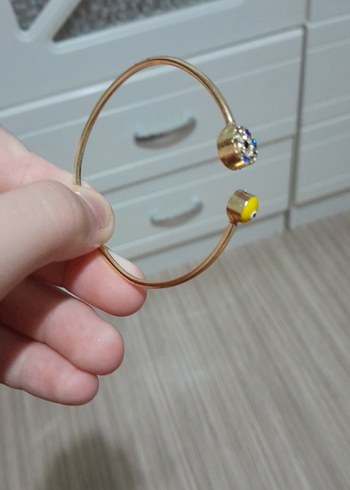 swarovski Renkli Boncuklu Altın Rengi Bileklik