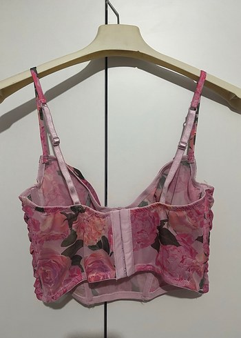 Dantel Detaylı Pembe Mini Büstiyer - Görsel 3