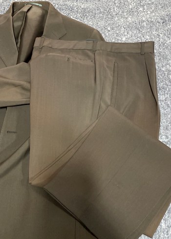 Kahverengi Erkek Düz Kesim Takım Elbise Ceket - Görsel 6