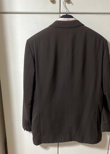 Kahverengi Erkek Düz Kesim Takım Elbise Ceket - Görsel 3