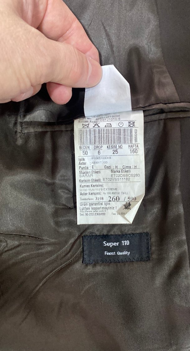 Kahverengi Erkek Düz Kesim Takım Elbise Ceket - Görsel 5