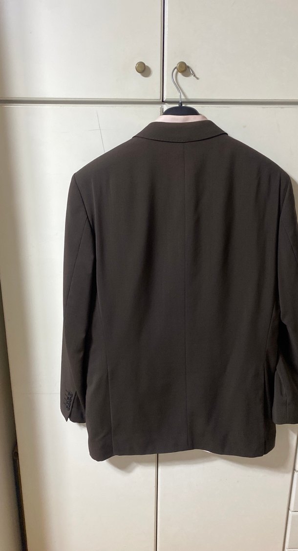 Kahverengi Erkek Düz Kesim Takım Elbise Ceket - Görsel 3