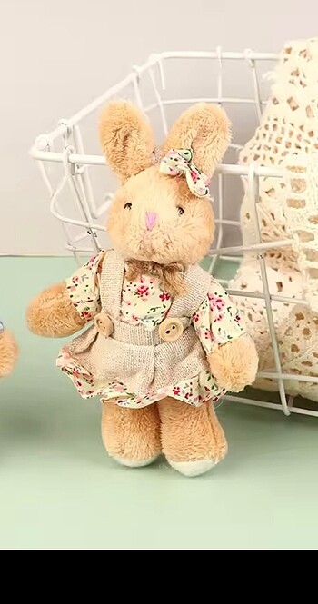 Peluş tavşan anahtarlık 12 cm