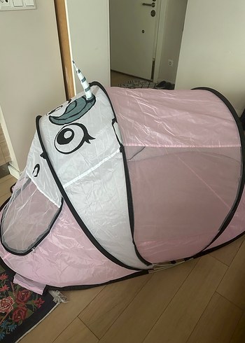 Pembe Baskılı Plastik Çocuk Uyku Çadırı - Görsel 2